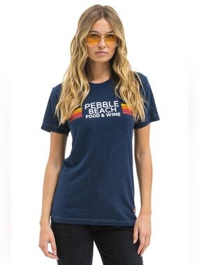Aviator Nation Pebble Beach Food & Wine 2025 Crew Tee Navy Size XS